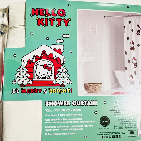 Hello Kitty Christmas Shower Curtain - Picture 2 of 2